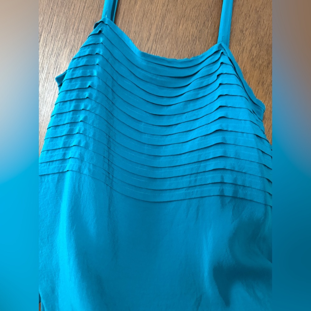 Kenar Teal Layered Pleat Camisole